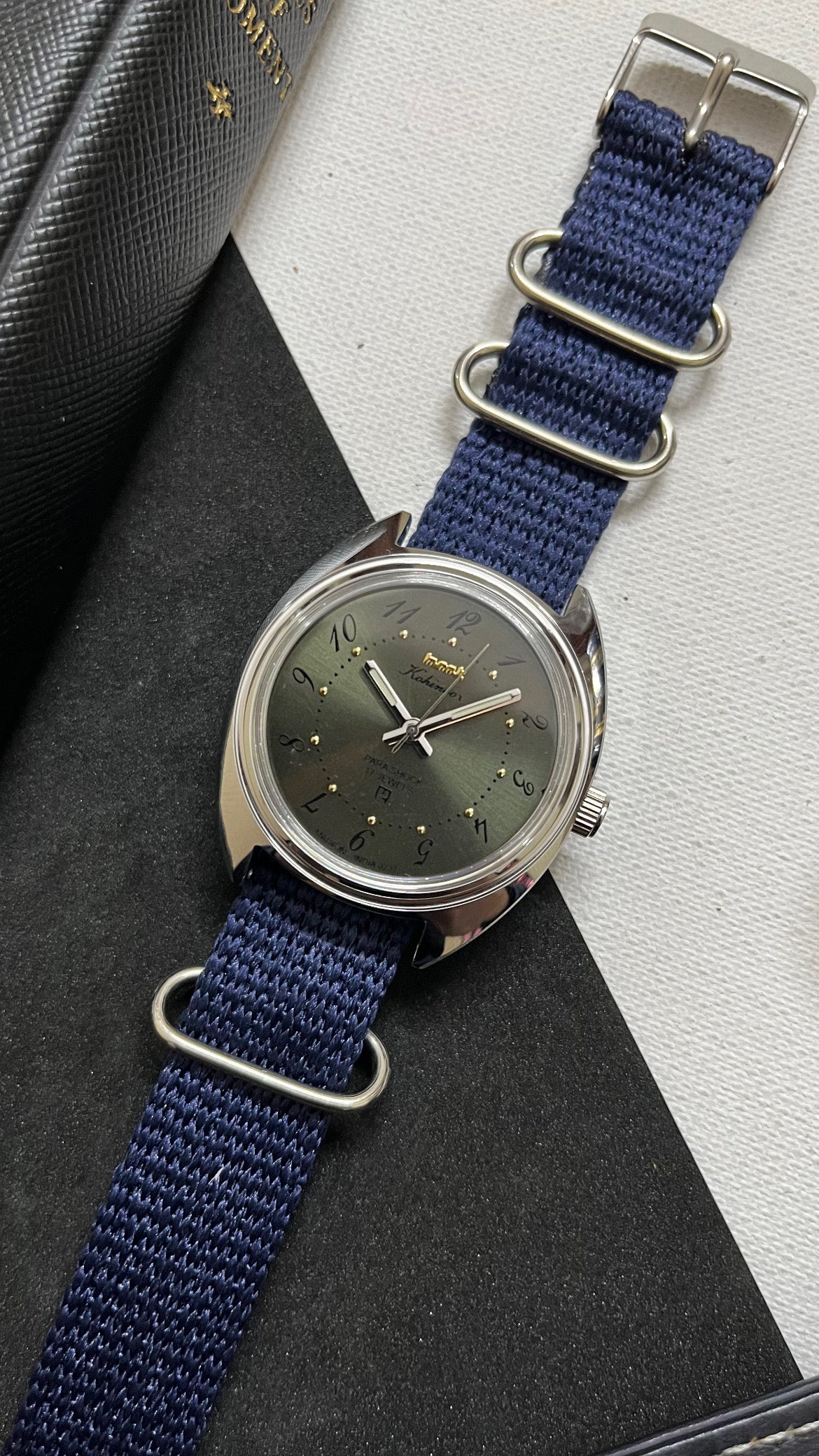 HMT Kohinoor - OLIVE GREEN 'Drunken Numbers' - Image 11