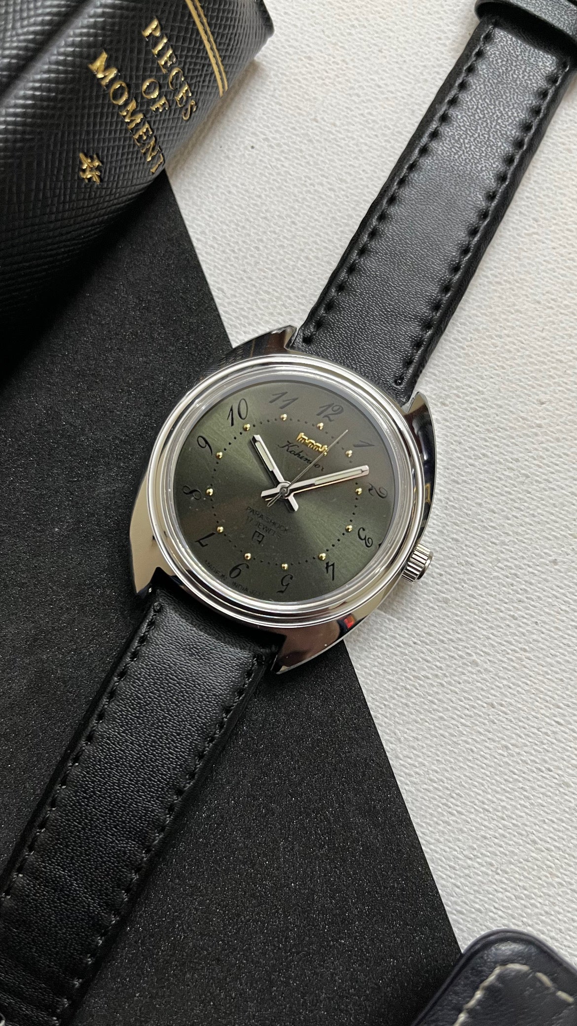 HMT Kohinoor - OLIVE GREEN 'Drunken Numbers' - Image 12