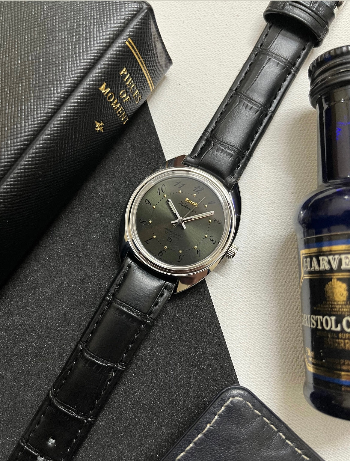 HMT Kohinoor - OLIVE GREEN 'Drunken Numbers' - Image 4