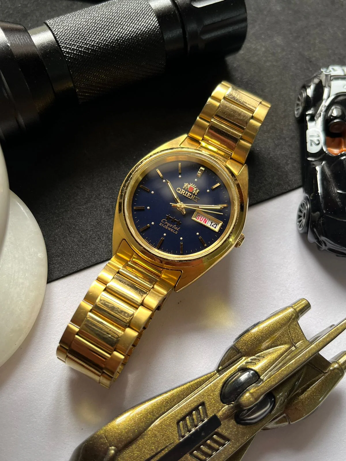 (Super Rare) Orient Tri-star Crystal Navy Blue Laquered Dial (Pre Owned) - Image 3